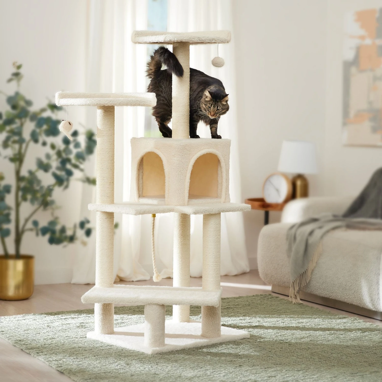 Frisco 57-in Faux Fur Cat Tree & Condo 1 Frisco 57-in Faux Fur Cat Tree & Condo