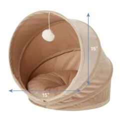 Frisco Foldable Canopy Cat Bed, Sandy Beige -Pet Cat Shop 140164 PT3. AC SS1800 V1578441128