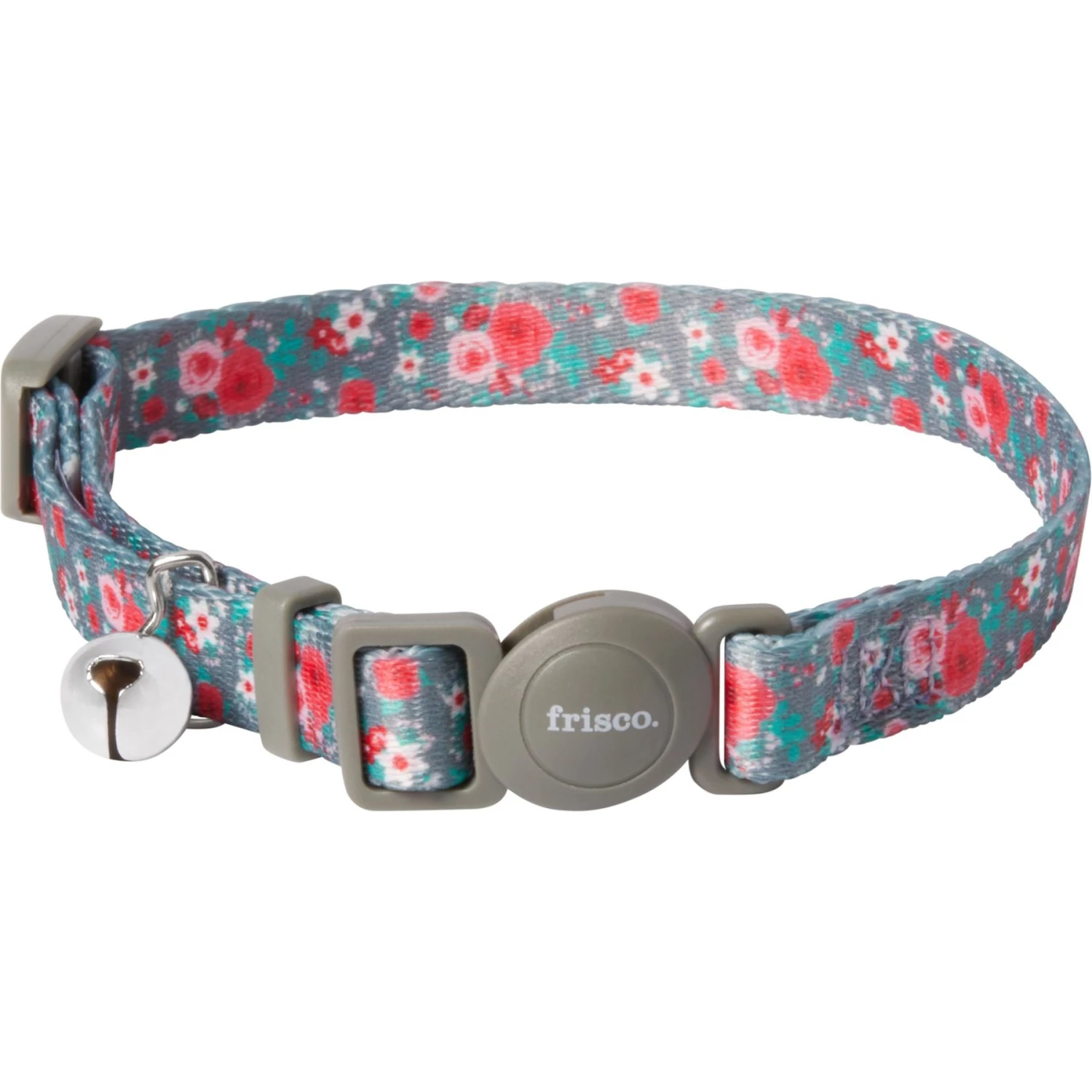 Frisco Rose Polyester Breakaway Cat Collar With Bell 1 Frisco Rose Polyester Breakaway Cat Collar With Bell