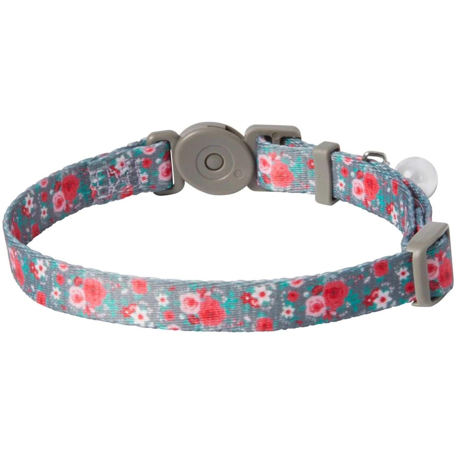 Frisco Rose Polyester Breakaway Cat Collar With Bell 2 Frisco Rose Polyester Breakaway Cat Collar With Bell - Image 2