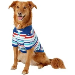 Frisco Striped Dog & Cat Polo Shirt, Red & Blue -Pet Cat Shop 153590 PT2. AC SS1800 V1624902150