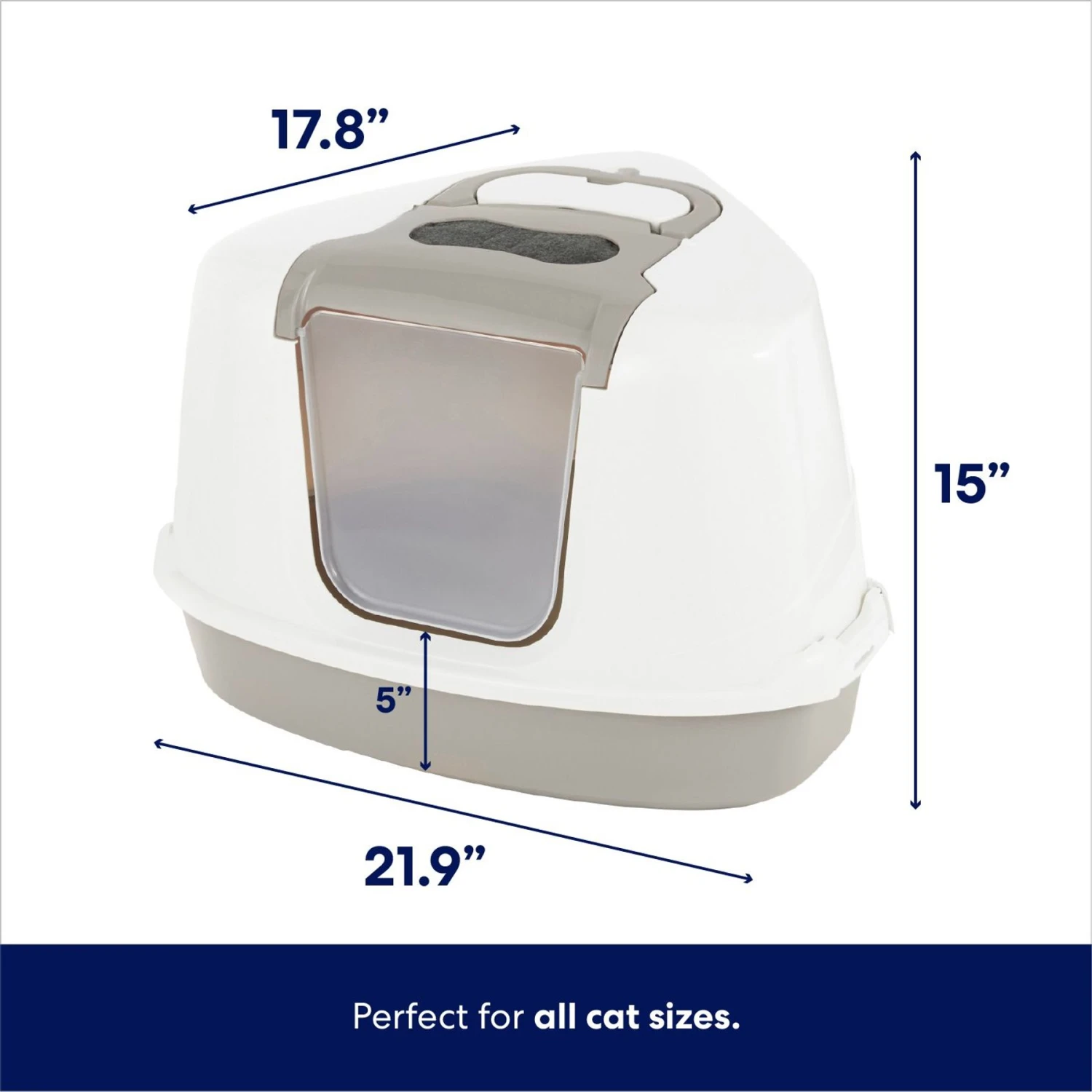 Frisco Flip Top Hooded Corner Cat Litter Box, Large, 21-in 2 Frisco Flip Top Hooded Corner Cat Litter Box, Large, 21-in - Image 2
