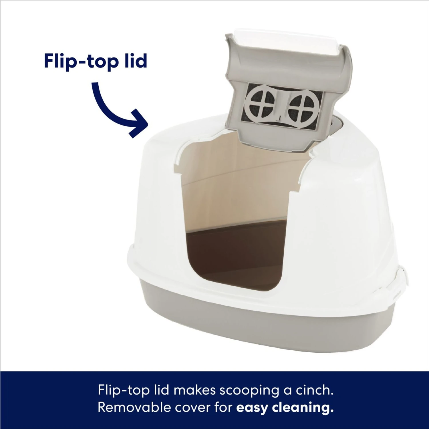 Frisco Flip Top Hooded Corner Cat Litter Box, Large, 21-in 3 Frisco Flip Top Hooded Corner Cat Litter Box, Large, 21-in - Image 3