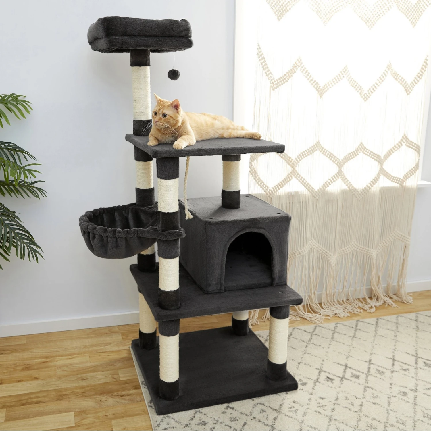 Frisco 59-in Faux Fur Cat Tree & Condo 1 Frisco 59-in Faux Fur Cat Tree & Condo