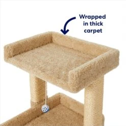 Frisco 32-in Real Carpet Wooden Cat Tree With Toy -Pet Cat Shop 208920 PT2. AC SS1800 V1667228691