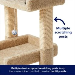 Frisco 32-in Real Carpet Wooden Cat Tree With Toy -Pet Cat Shop 208920 PT3. AC SS1800 V1667228600