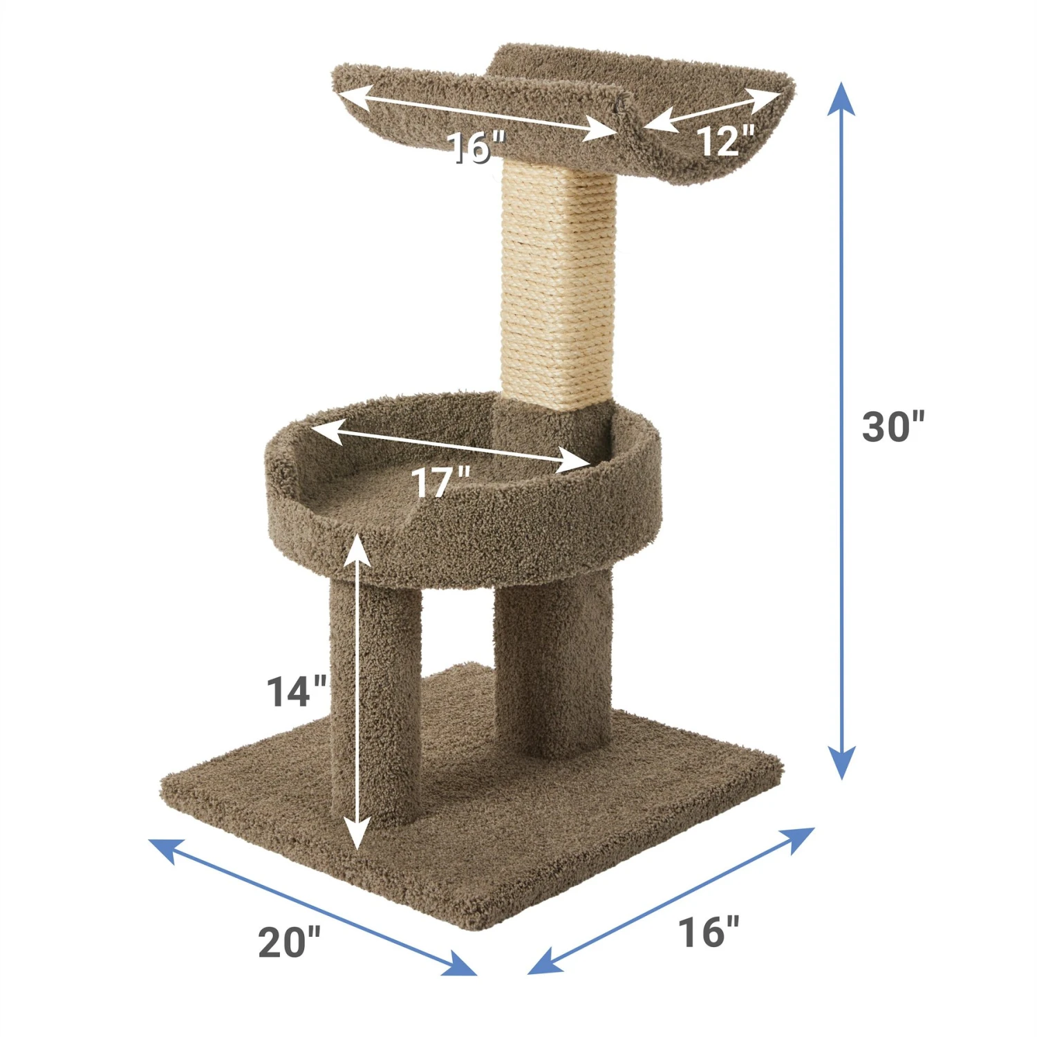 Frisco 30-in Real Carpet Wooden Cat Tree 2 Frisco 30-in Real Carpet Wooden Cat Tree - Image 2