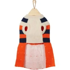 Frisco Pom Pom Bow Striped Dog & Cat Sweater Dress -Pet Cat Shop 223722 PT4. AC SS1800 V1599508586