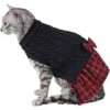 Frisco Plaid Cable Knit Dog & Cat Sweater Dress