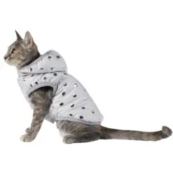 Frisco Mediumweight Silver Polka Dotted Insulated Dog & Cat Coat -Pet Cat Shop 224017 PT2. AC SS1800 V1600266087