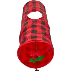 Frisco Holiday Buffalo Plaid Foldable Play Tunnel Cat Toy With Catnip -Pet Cat Shop 228549 PT2. AC SS1800 V1632774784