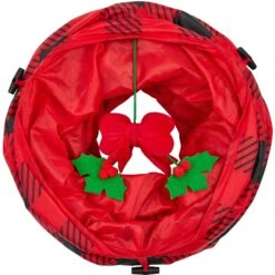 Frisco Holiday Buffalo Plaid Foldable Play Tunnel Cat Toy With Catnip -Pet Cat Shop 228549 PT3. AC SS1800 V1632773016