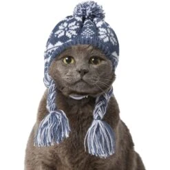 Frisco Fair Isle Dog & Cat Knitted Hat, Navy -Pet Cat Shop 228800 PT2. AC SS1800 V1671133431