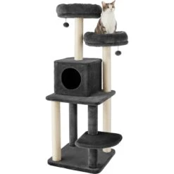 Frisco 55-in Faux Fur Cat Tree & Condo -Pet Cat Shop 236542 PT2. AC SS1800 V1615987418