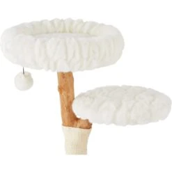 Frisco Natural Wood Modern Cat Tree With Toy, Ivory, Medium -Pet Cat Shop 236561 PT3. AC SS1800 V1615987381