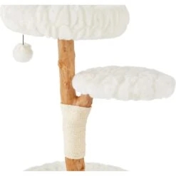 Frisco Natural Wood Modern Cat Tree With Toy, Ivory, Medium -Pet Cat Shop 236561 PT4. AC SS1800 V1615987366