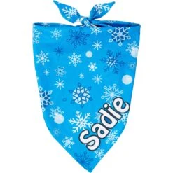 Frisco Blue Snowflakes Personalized Dog & Cat Bandana