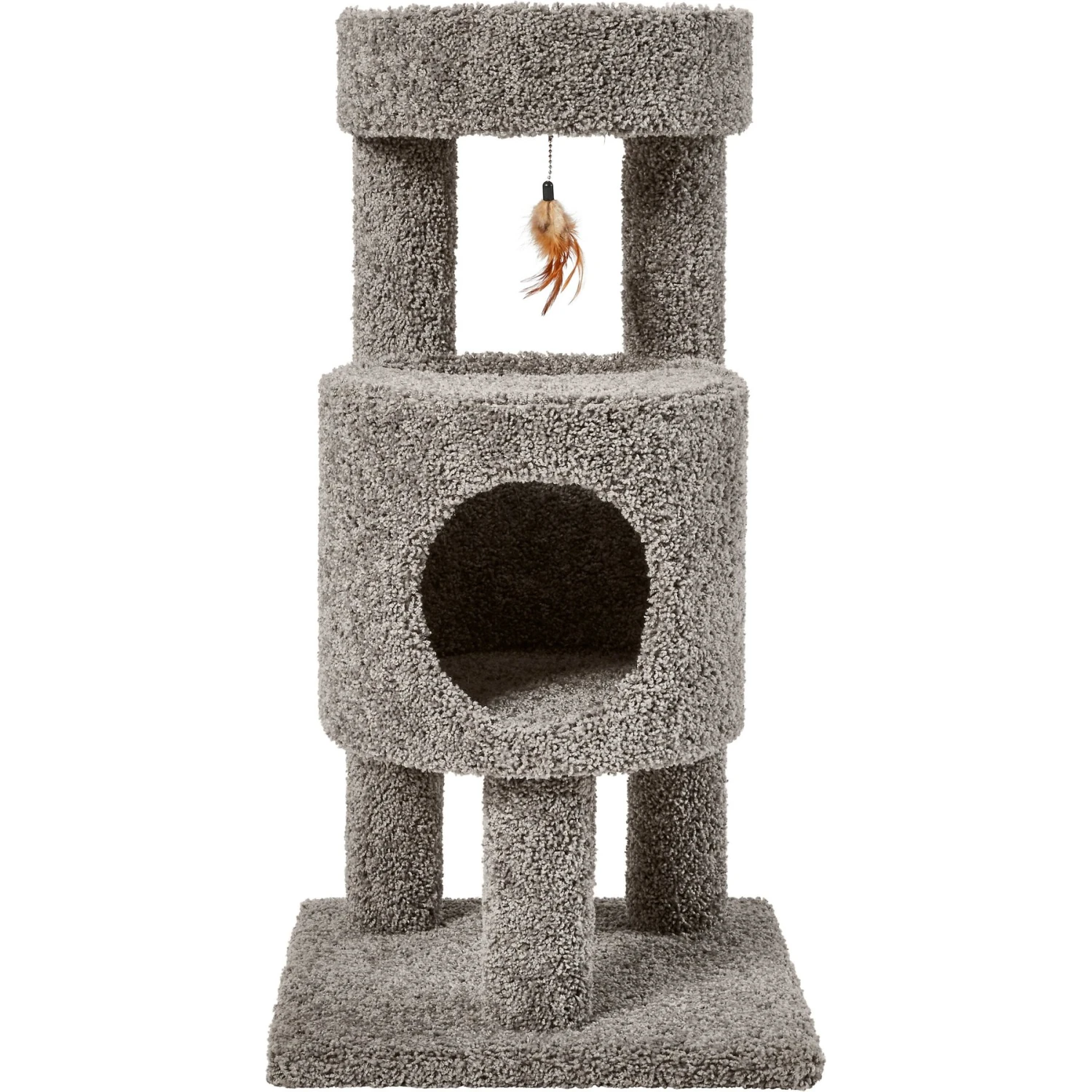 Frisco 36-in Real Carpet Wooden Cat Tree 4 Frisco 36-in Real Carpet Wooden Cat Tree - Image 4