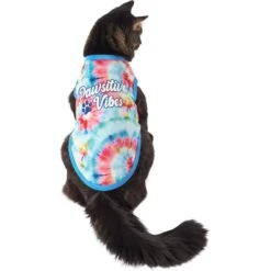 Frisco Pawsitive Vibes Tiedye Print Dog & Cat T-Shirt -Pet Cat Shop 248783 PT2. AC SS1800 V1637679097