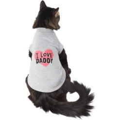 Frisco I Love Daddy Dog & Cat T-Shirt, Gray -Pet Cat Shop 249263 PT2. AC SS1800 V1624616254