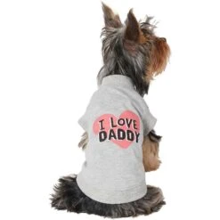Frisco I Love Daddy Dog & Cat T-Shirt, Gray -Pet Cat Shop 249263 PT3. AC SS1800 V1624618359