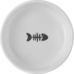 Frisco Round Meow Non-skid Ceramic Cat Bowl With Wood Base -Pet Cat Shop 256078 PT4. AC SS1800 V1615312284