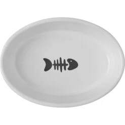 Frisco Oval Meow Non-skid Ceramic Cat Bowl With Wood Base -Pet Cat Shop 256080 PT4. AC SS1800 V1615311695