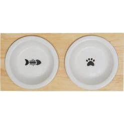 Frisco Double Elevated Cat Bowl With Wood Stand -Pet Cat Shop 256082 PT4. AC SS1800 V1615313792