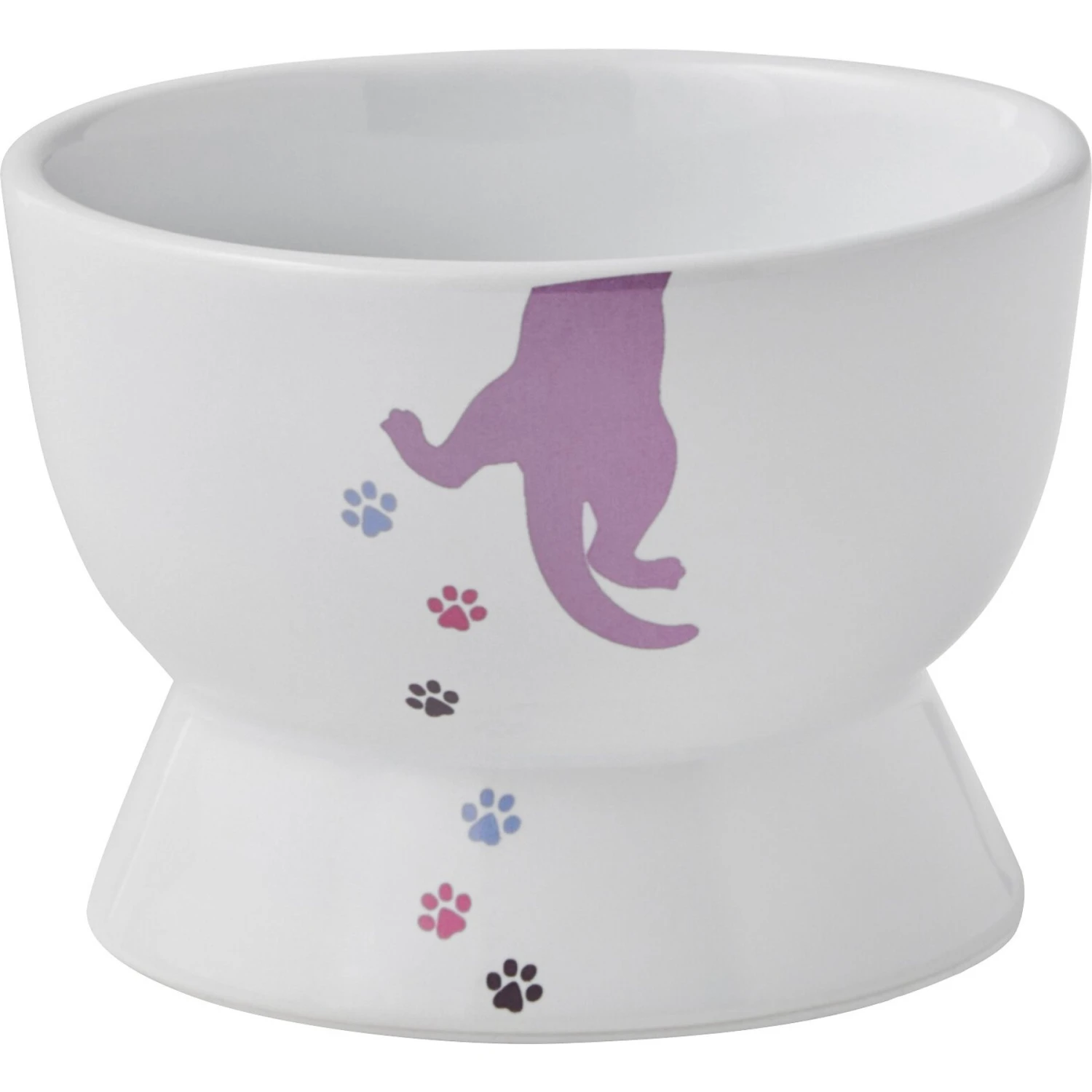 Frisco Cat Print Non-skid Elevated Ceramic Cat Bowl, Short 1 Frisco Cat Print Non-skid Elevated Ceramic Cat Bowl, Short