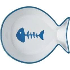 Frisco Fish Shaped Non-skid Ceramic Cat Bowl -Pet Cat Shop 256111 PT4. AC SS1800 V1616522607