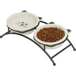 Frisco Cat Face Non-skid Elevated Double Ceramic Cat Bowl 9 Frisco Cat Face Non-skid Elevated Double Ceramic Cat Bowl -Pet Cat Shop 256113 PT3. AC SS1800 V1615312281