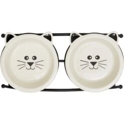 Frisco Cat Face Non-skid Elevated Double Ceramic Cat Bowl 10 Frisco Cat Face Non-skid Elevated Double Ceramic Cat Bowl -Pet Cat Shop 256113 PT4. AC SS1800 V1615312897