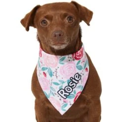 Frisco Watercolor Roses Personalized Dog & Cat Bandana -Pet Cat Shop 267531 PT5. AC SS1800 V1632424286