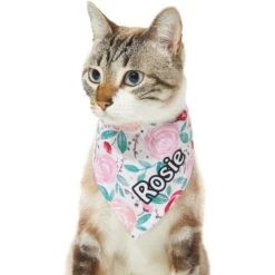 Frisco Watercolor Roses Personalized Dog & Cat Bandana -Pet Cat Shop 267531 PT6. AC SS1800 V1632421576