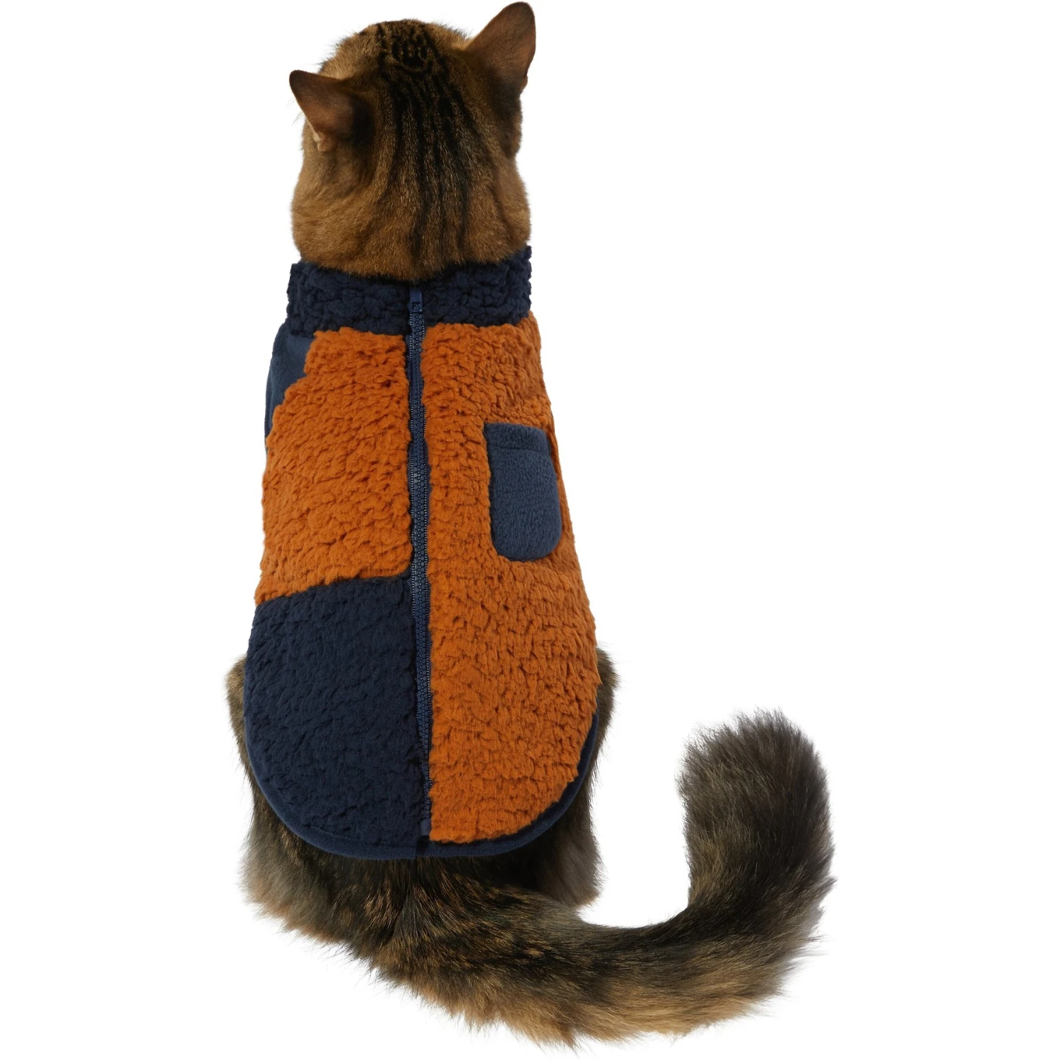Frisco Lightweight Colorblock Dog & Cat Zippered Sherpa Fleece Vest, Blue/Brown 3 Frisco Lightweight Colorblock Dog & Cat Zippered Sherpa Fleece Vest, Blue/Brown - Image 3
