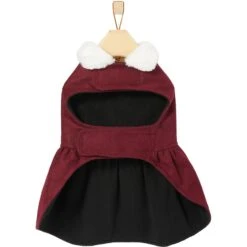 Frisco Mediumweight Pom Pom Bow Dog & Cat Peacoat Dress, Red -Pet Cat Shop 268200 PT5. AC SS1800 V1628824051