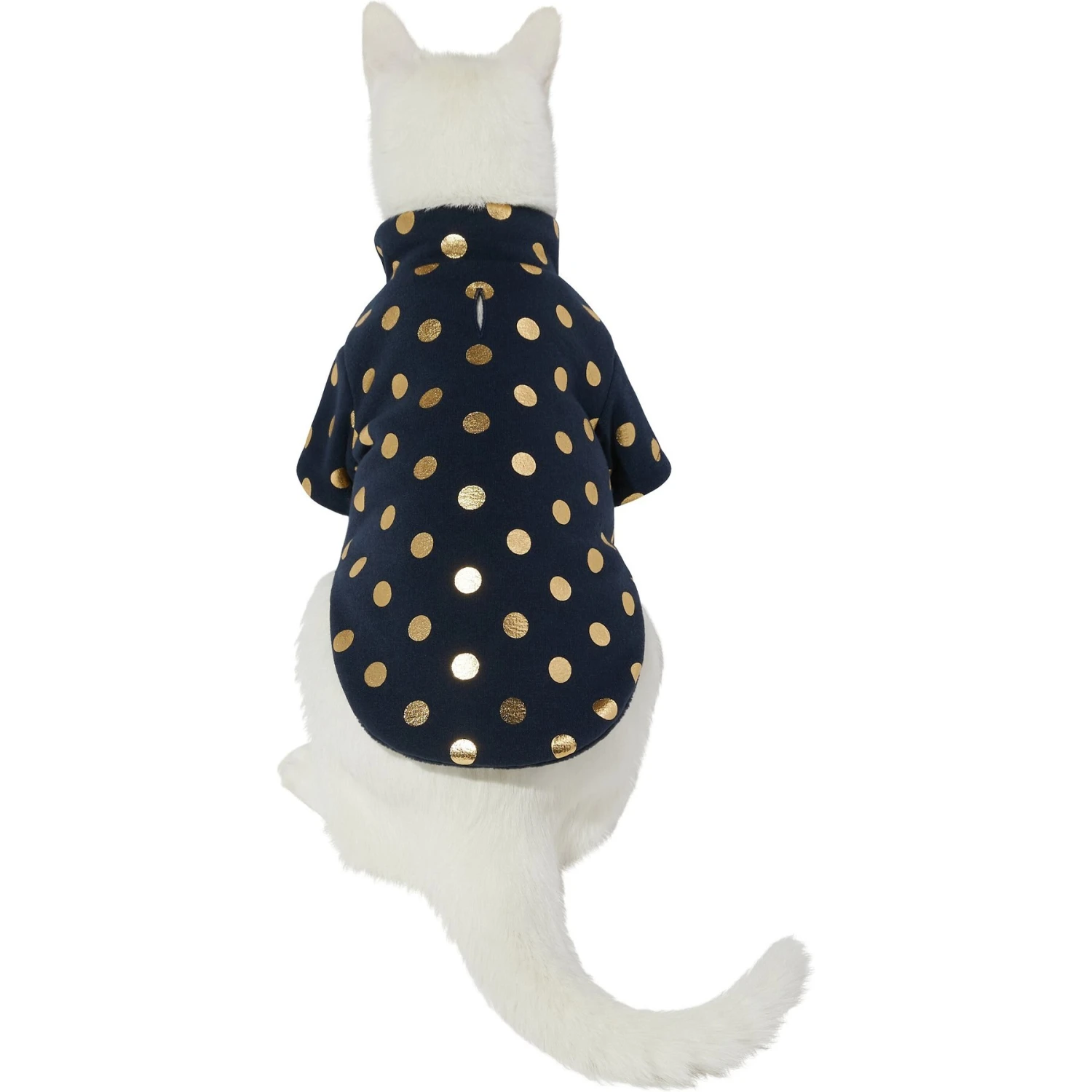 Frisco Lightweight Gold Dotted Dog & Cat Jacket, Navy 3 Frisco Lightweight Gold Dotted Dog & Cat Jacket, Navy - Image 3
