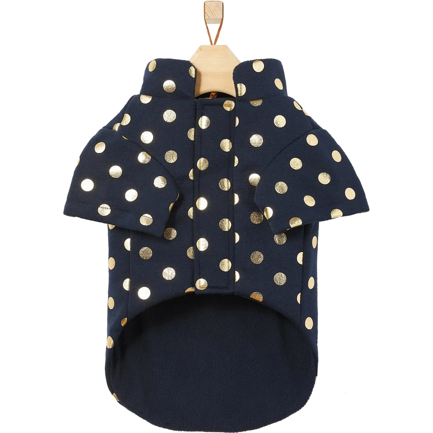Frisco Lightweight Gold Dotted Dog & Cat Jacket, Navy 5 Frisco Lightweight Gold Dotted Dog & Cat Jacket, Navy - Image 5