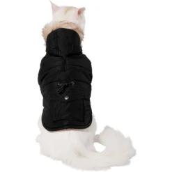 Frisco Mid-Heavyweight Cinching Insulated Dog & Cat Parka, Black/Red Plaid -Pet Cat Shop 268382 PT2. AC SS1800 V1628797605