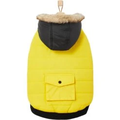 Frisco Heavyweight Anchorage Insulated Dog & Cat Parka, Yellow/Black -Pet Cat Shop 268397 PT4. AC SS1800 V1628792817