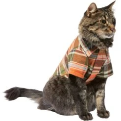 Frisco Orange & Olive Plaid Dog & Cat Flannel Shirt -Pet Cat Shop 268612 PT3. AC SS1800 V1637659314