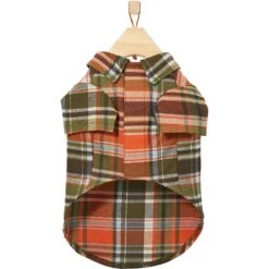 Frisco Orange & Olive Plaid Dog & Cat Flannel Shirt -Pet Cat Shop 268612 PT4. AC SS1800 V1637646113