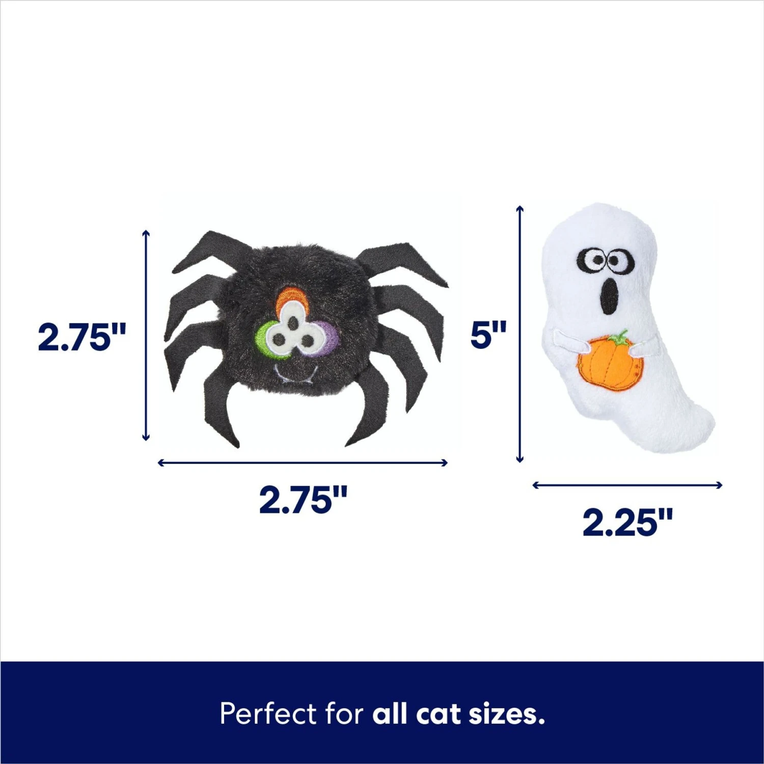 Frisco Halloween Spider & Ghost Plush Cat Toy With Catnip, 2 Count 2 Frisco Halloween Spider & Ghost Plush Cat Toy With Catnip, 2 Count - Image 2