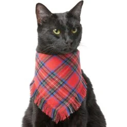 Frisco Red/Green Plaid Dog & Cat Flannel Bandana -Pet Cat Shop 276201 PT2. AC SS1800 V1637715100
