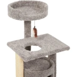 Frisco 37-in Real Carpet Cat Tree With Condo, Grey -Pet Cat Shop 282755 PT3. AC SS1800 V1621949298