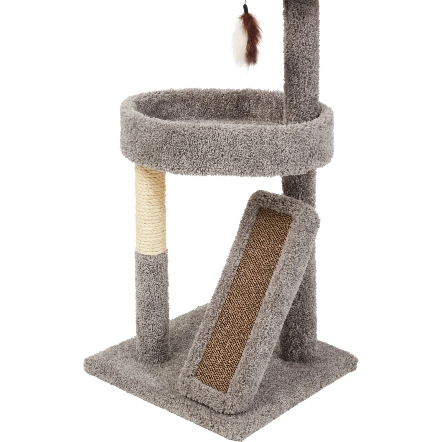 Frisco 44-in Real Carpet Cat Tree With Replaceable Corrugate Scratcher 4 Frisco 44-in Real Carpet Cat Tree With Replaceable Corrugate Scratcher - Image 4