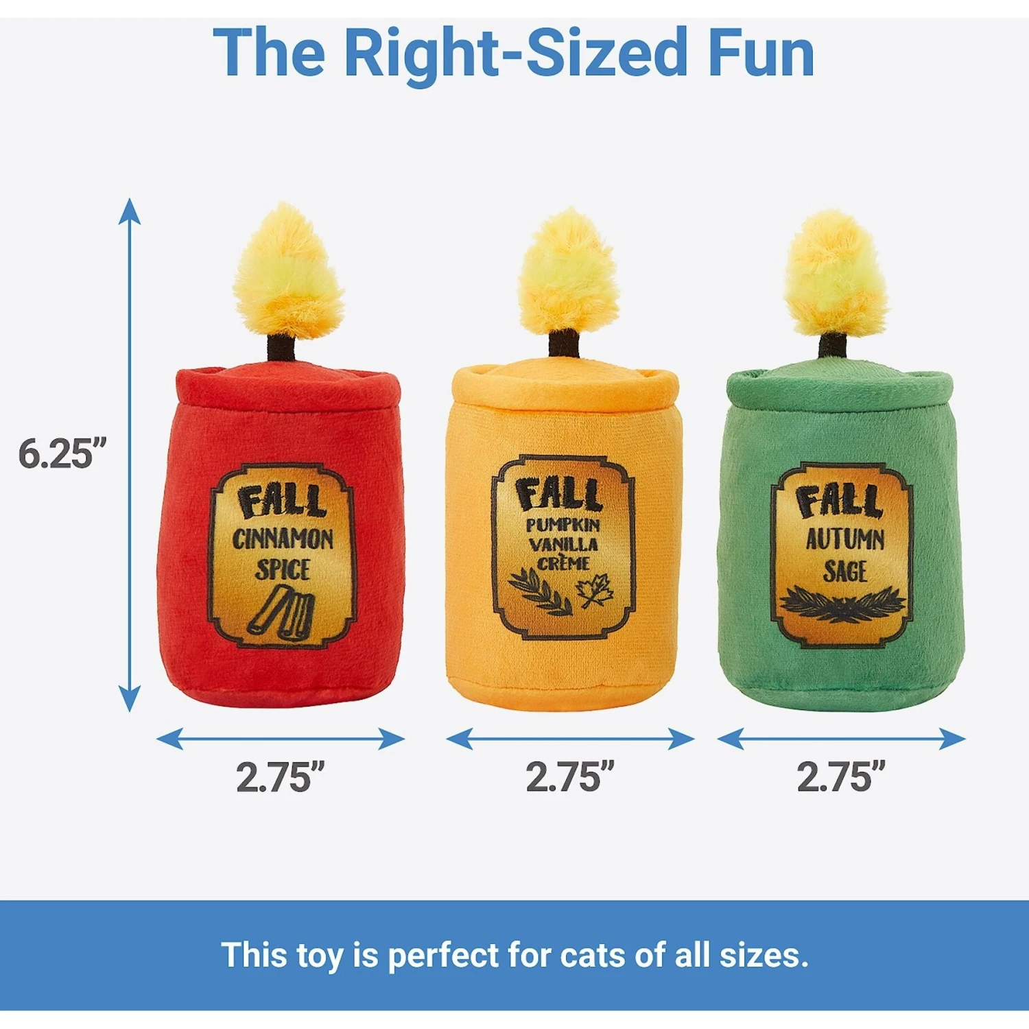 Frisco Fall Candles Plush Cat Toy With Catnip 2 Frisco Fall Candles Plush Cat Toy With Catnip - Image 2