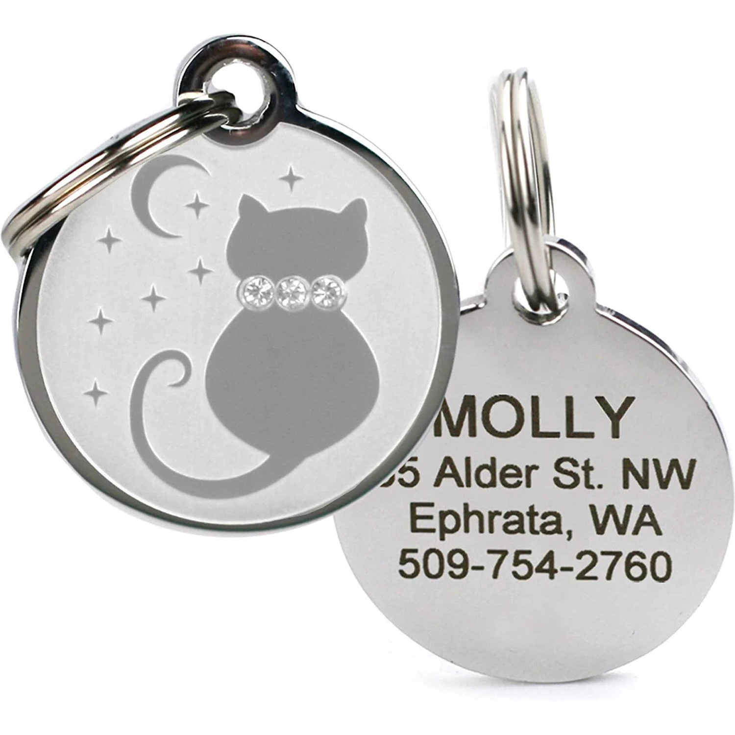 Frisco Starry Moon Crystal Cat Personalized Cat ID Tag 1 Frisco Starry Moon Crystal Cat Personalized Cat ID Tag