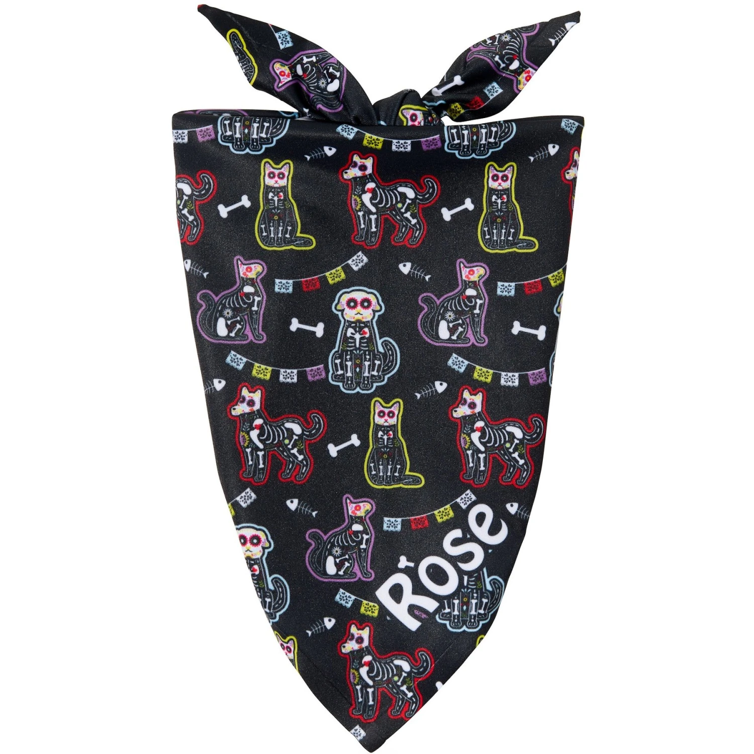 Frisco Dia De Los Muertos Personalized Dog & Cat Bandana 1 Frisco Dia De Los Muertos Personalized Dog & Cat Bandana