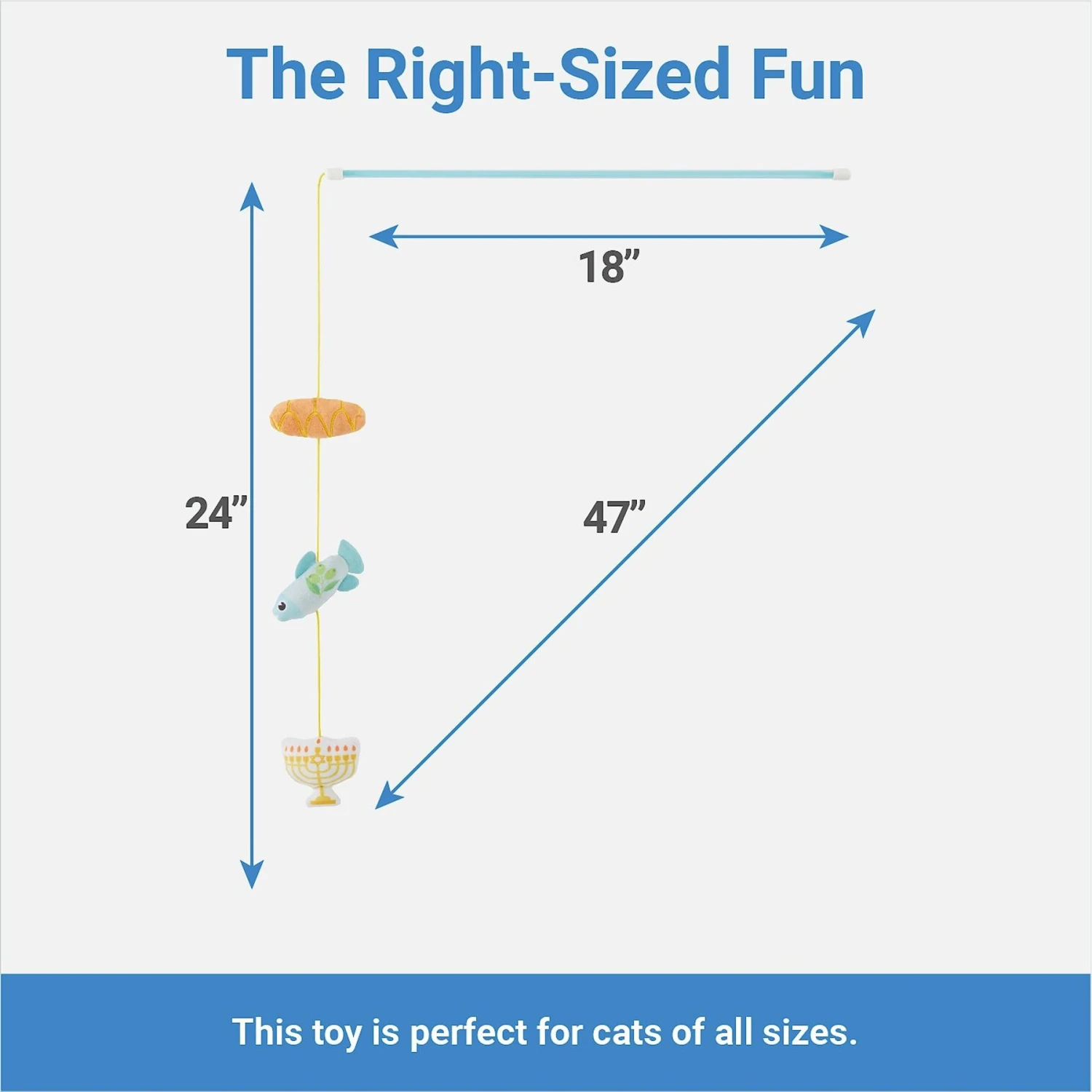 Frisco Holiday Hanukkah Teaser Cat Toy With Catnip, 2 Count 3 Frisco Holiday Hanukkah Teaser Cat Toy With Catnip, 2 Count - Image 3